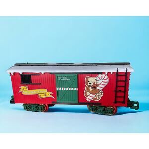 Vintage 1993 New Bright Quality Toys Santa Teddy Bear Express Boxcar Train Car